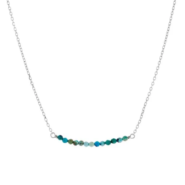 Crystals & Beaded Jewellery Necklace - 13 Turquoise/Green Beads