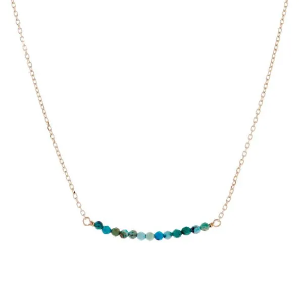Crystals & Beaded Jewellery Necklace - 13 Turquoise/Green Beads