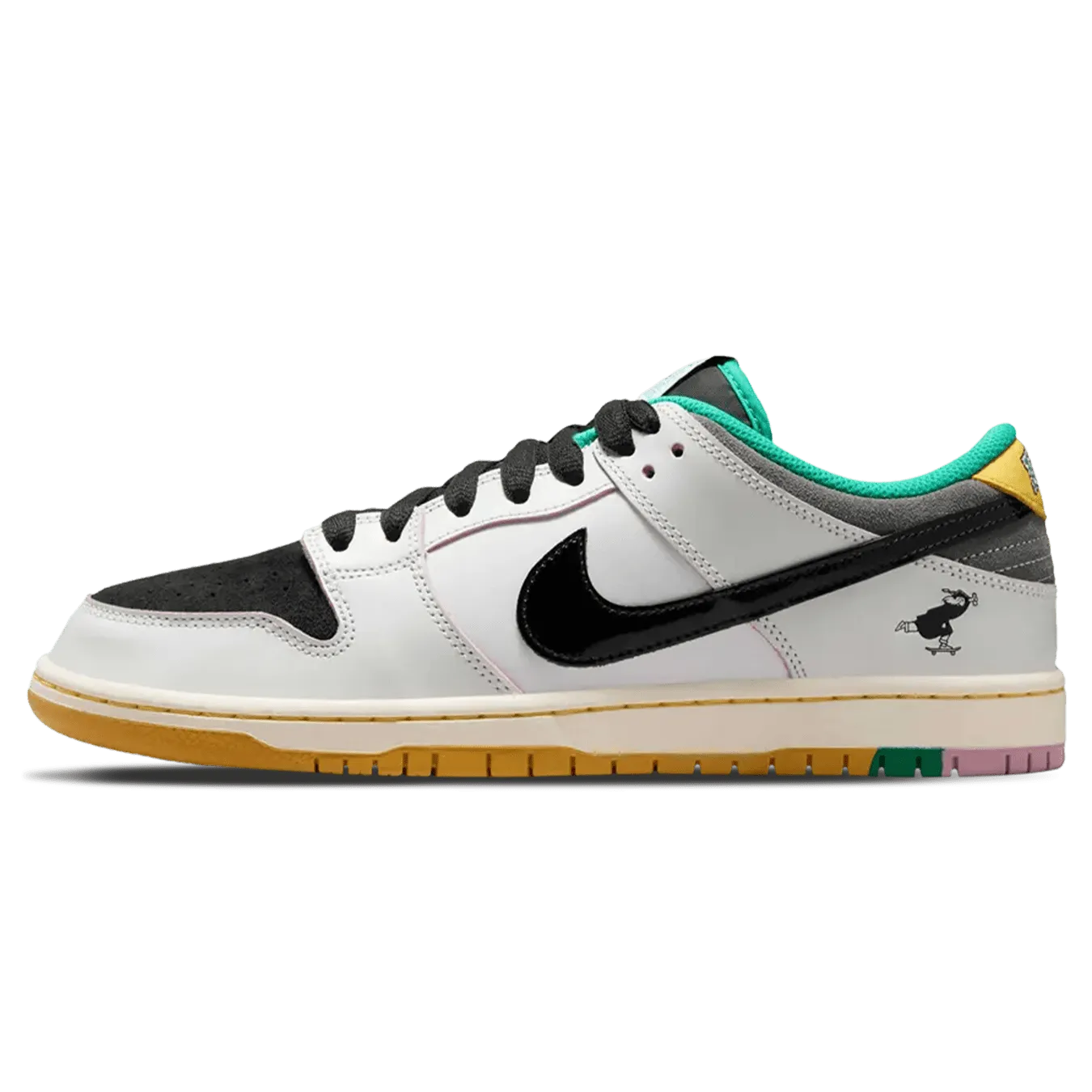 CSEF x Nike Dunk Low SB 'White Clear Emerald' Nike Dunk casual shoes with iconic low-top shape