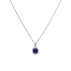 Cubic Zirconia Blue Oval Pave Pendant P4658 Diamonfire Jewellery
