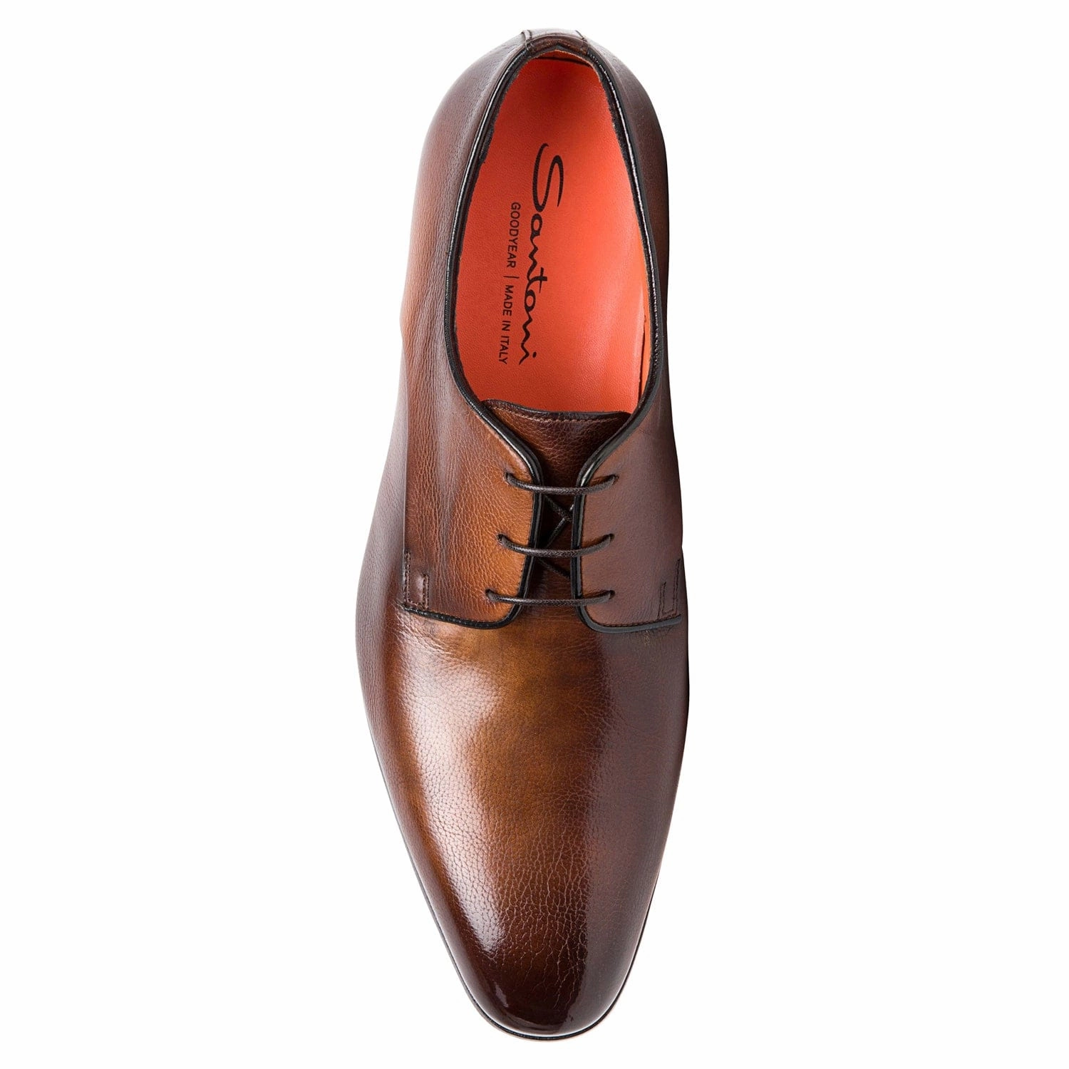 Dabbed Plain Toe Oxford Santoni handcrafted leather footwear
