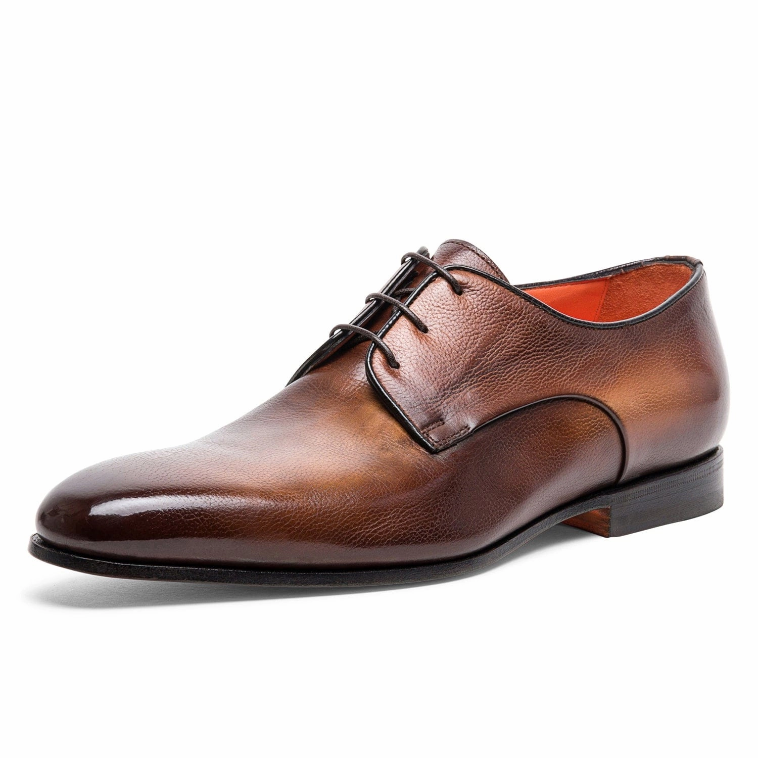 Dabbed Plain Toe Oxford Santoni Italian formal shoes with elegance