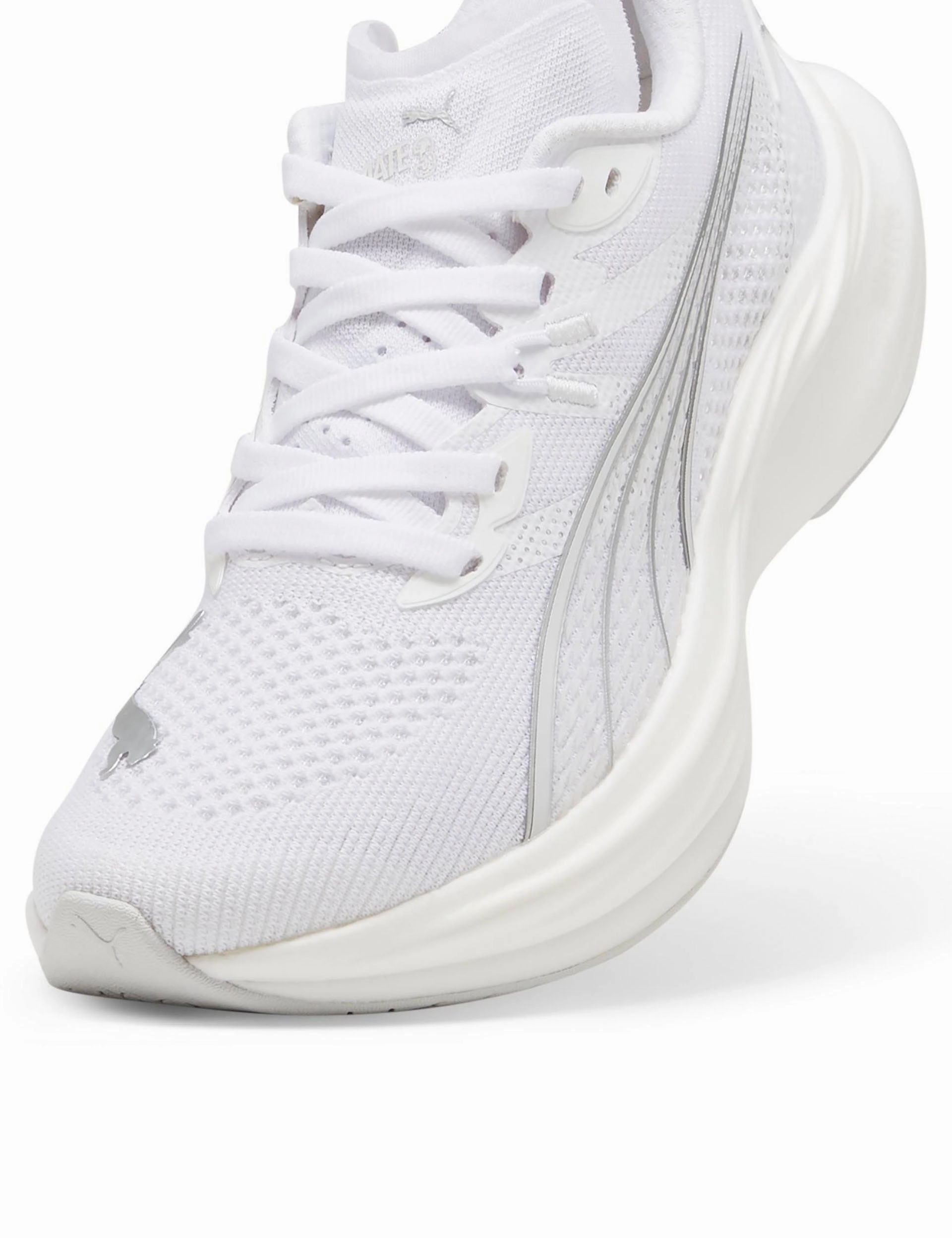 Deviate NITRO 3 Running Shoes - White/Feather Grey/Silver Puma women's stylish sport footwear