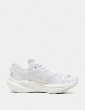Deviate NITRO 3 Running Shoes - White/Feather Grey/Silver Puma womens athletic shoes with modern design