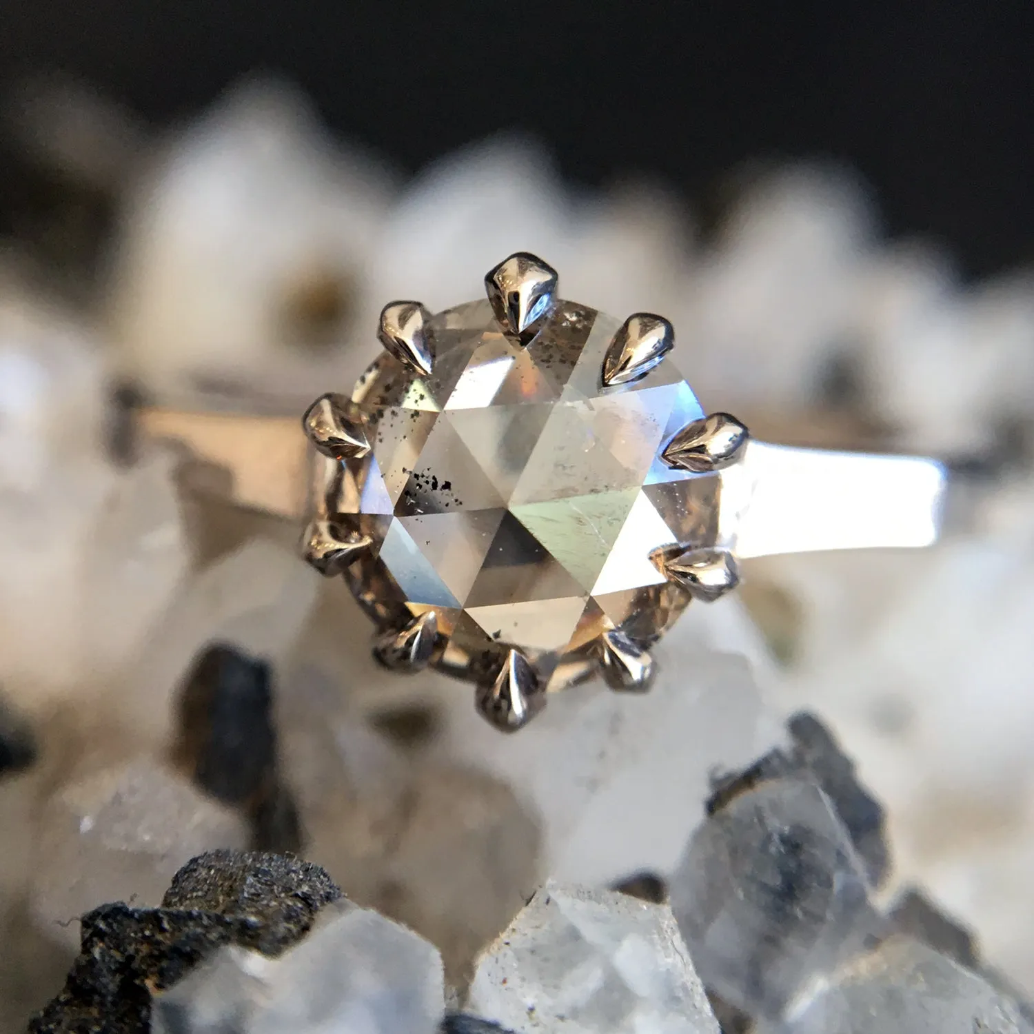 Dew Drop Diamond Solitaire Ring Lauren Wolf Jewelry