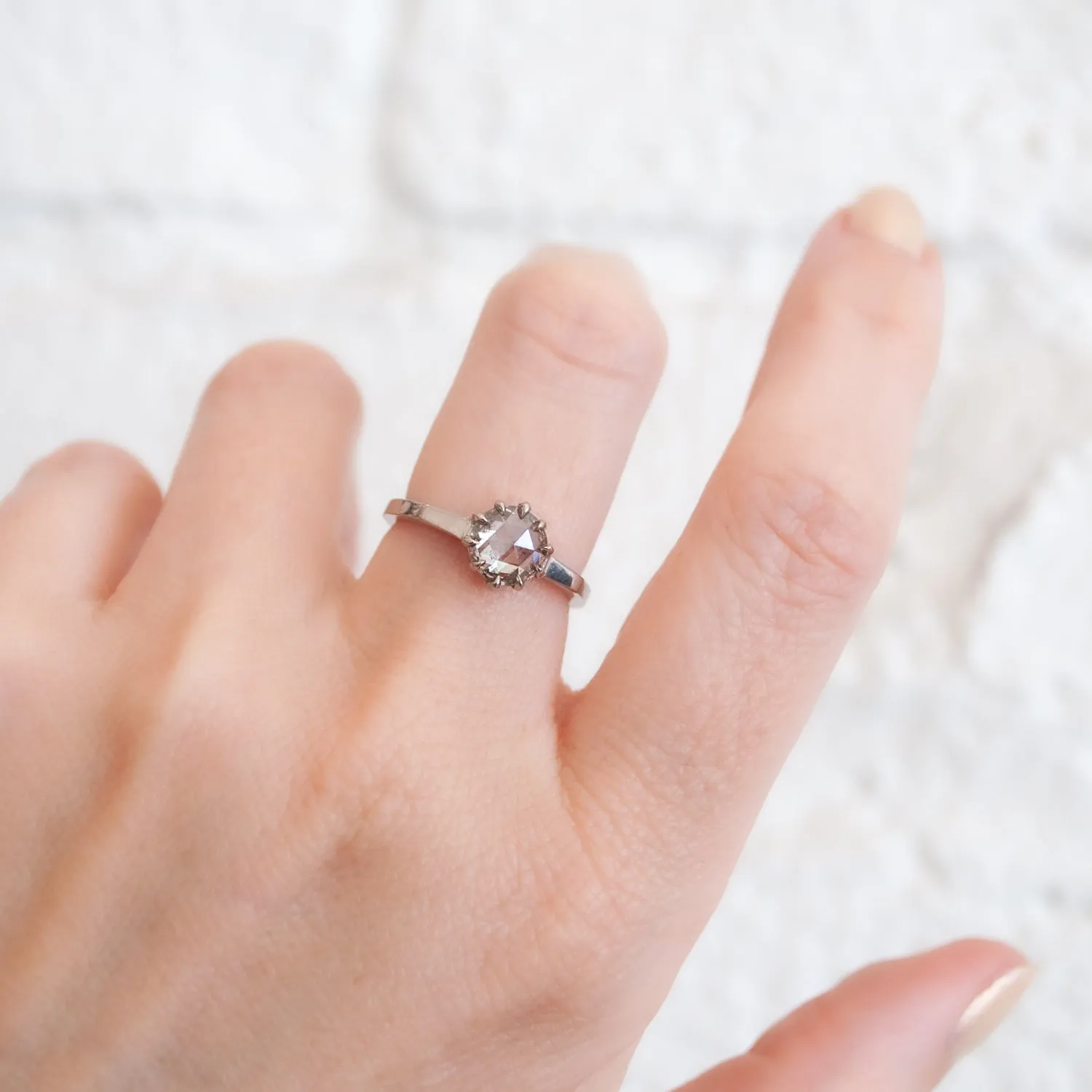 Dew Drop Diamond Solitaire Ring Lauren Wolf Jewelry