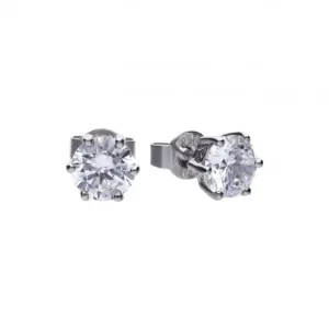 Diamonfire Silver White Zirconia Solitaire Earrings E5581 Diamonfire Jewellery