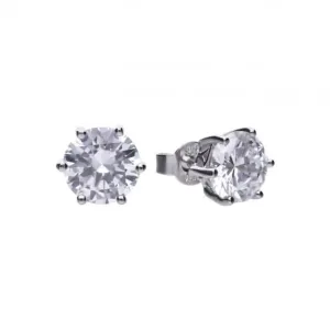 Diamonfire Silver White Zirconia Solitaire Earrings E5631 Diamonfire Jewellery