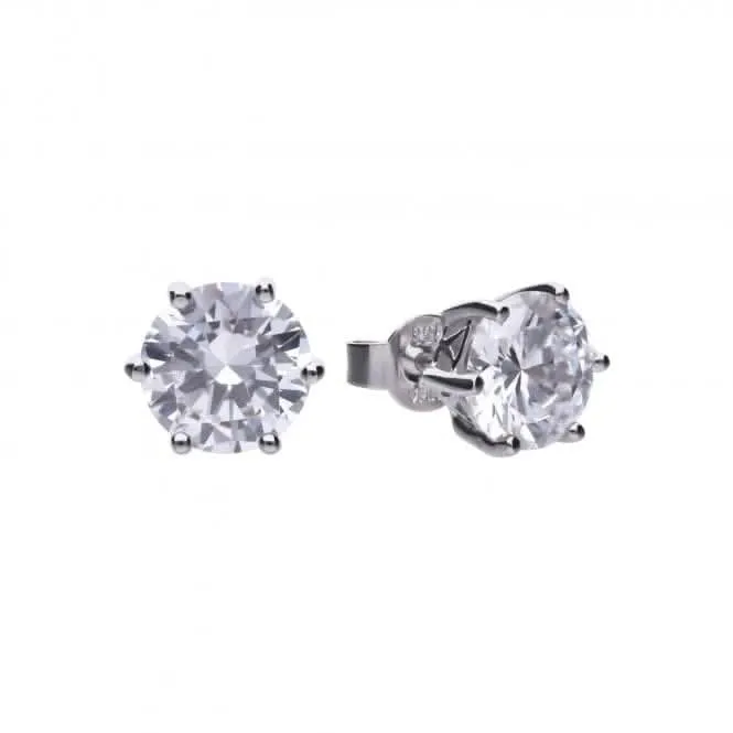 Diamonfire Silver White Zirconia Solitaire Earrings E5631 Diamonfire Jewellery