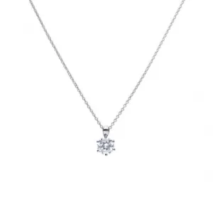 Diamonfire Silver White Zirconia Solitaire Pendant P4605 Diamonfire Jewellery