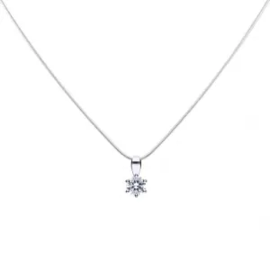 Diamonfire Silver White Zirconia Solitaire Pendant P4610 Diamonfire Jewellery