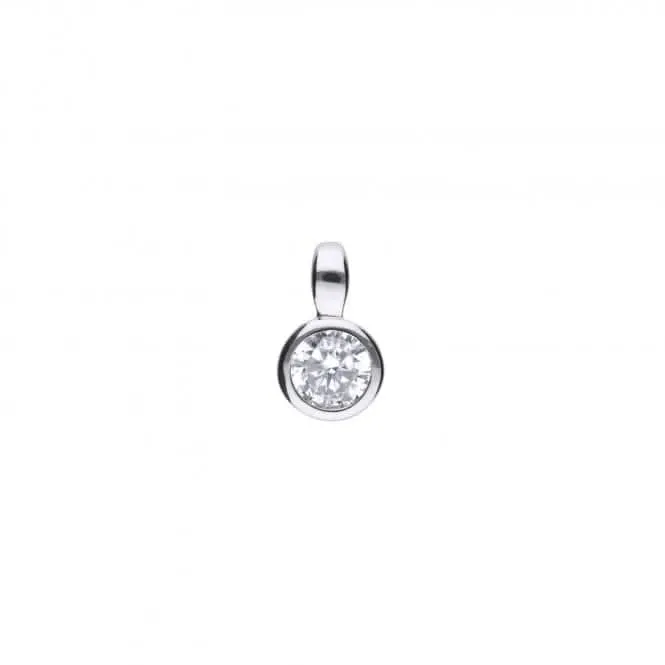 Diamonfire Silver White Zirconia Solitaire Pendant P4640 Diamonfire Jewellery