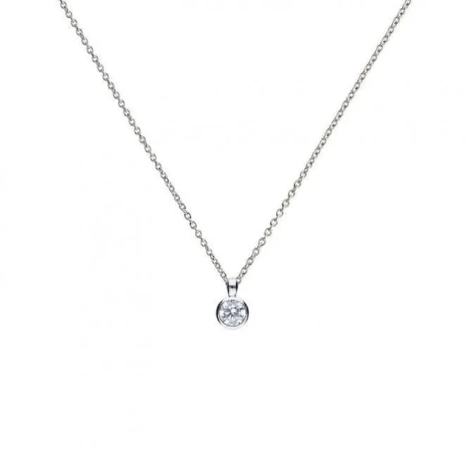 Diamonfire Silver White Zirconia Solitaire Pendant P4641 Diamonfire Jewellery