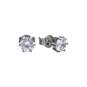 Diamonfire White Zirconia Solitaire Prong Setting Earrings E5582 Diamonfire Jewellery