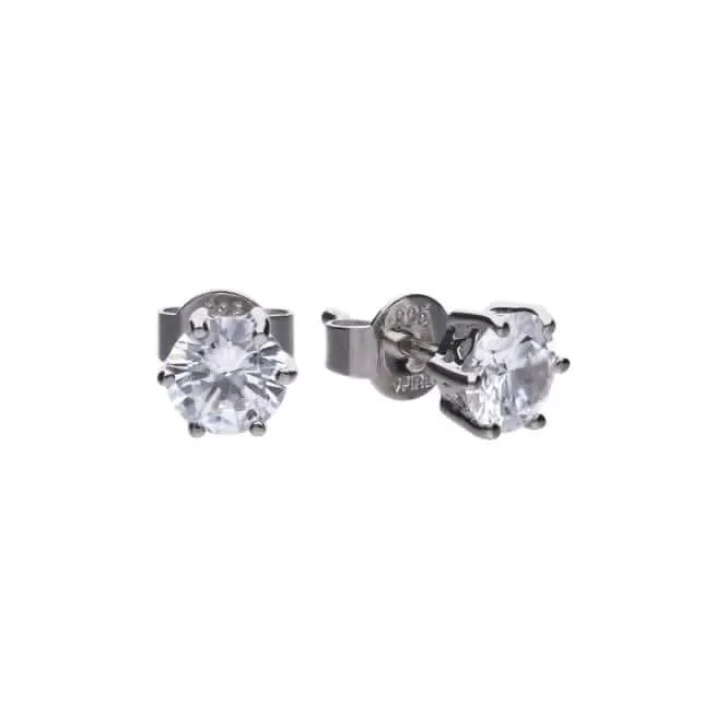 Diamonfire White Zirconia Solitaire Prong Setting Earrings E5582 Diamonfire Jewellery