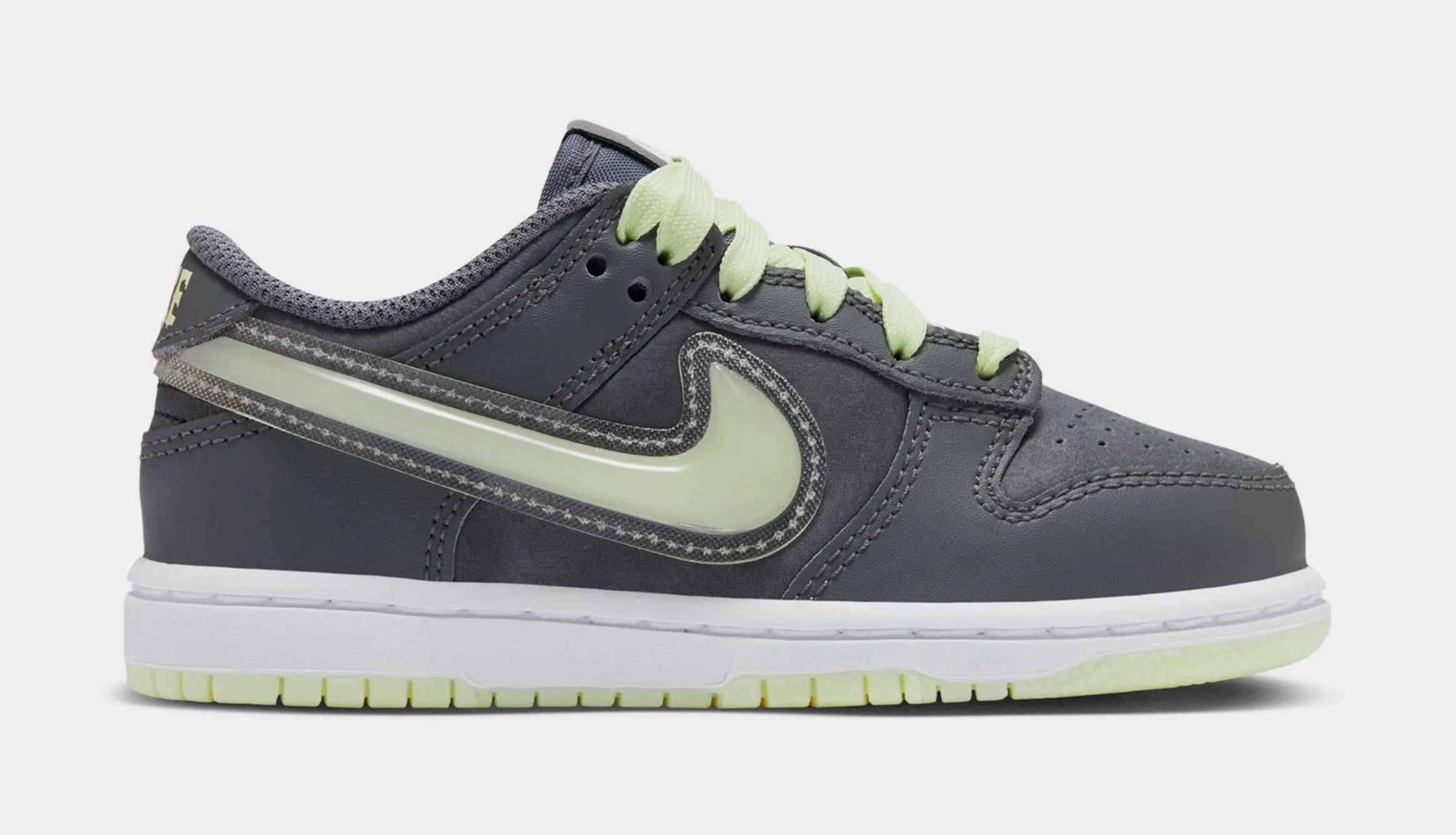 Dunk Low Glow In The Dark Preschool Lifestyle Shoes (Iron Grey/Lime Ice/White/Cool Grey) nike dunk classic design casual sneakers
