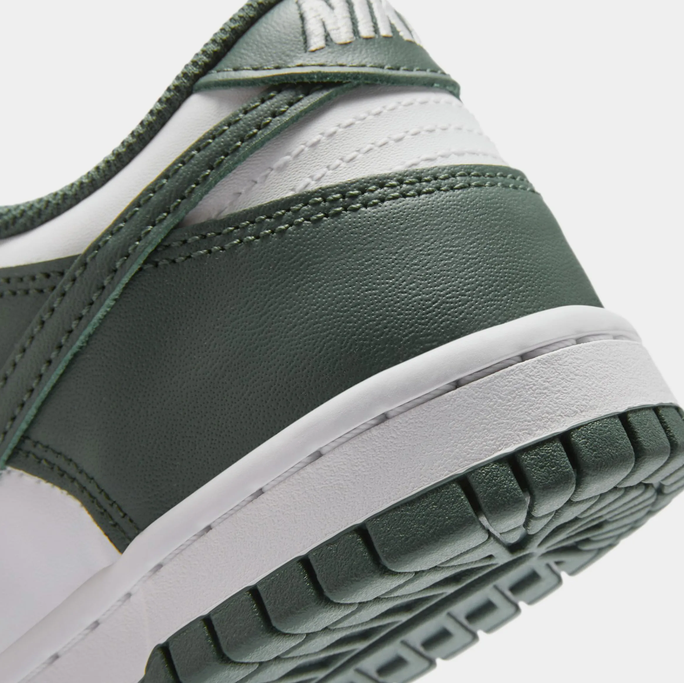Dunk Low Grade School Lifestyle Shoes (White/White/Vintage Green) Dunk collection