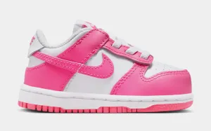 Dunk Low Infant Toddler Lifestyle Shoes (White/Laser Fuchsia) nike dunk classic design casual sneakers