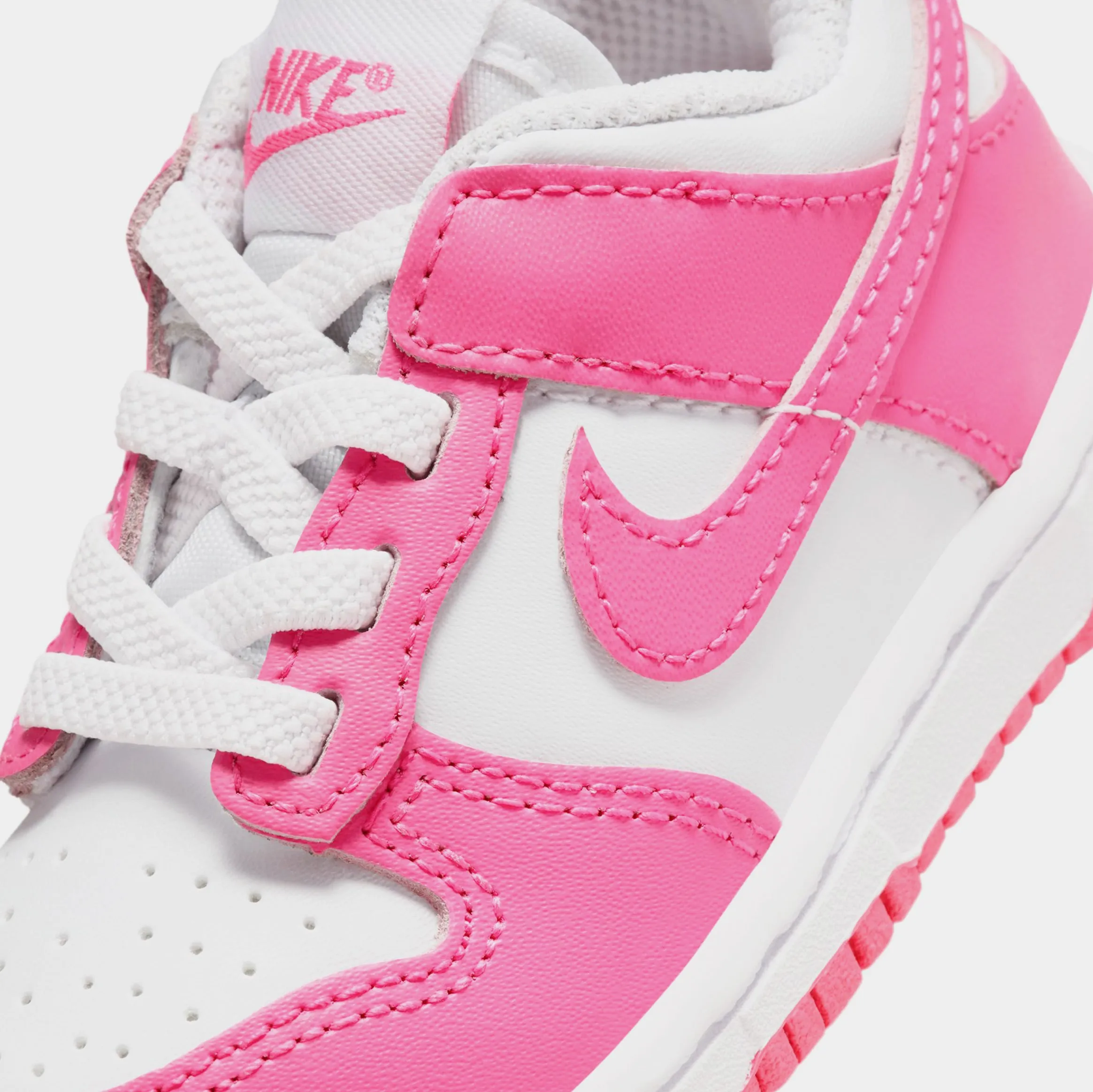 Dunk Low Infant Toddler Lifestyle Shoes (White/Laser Fuchsia) Dunk collection