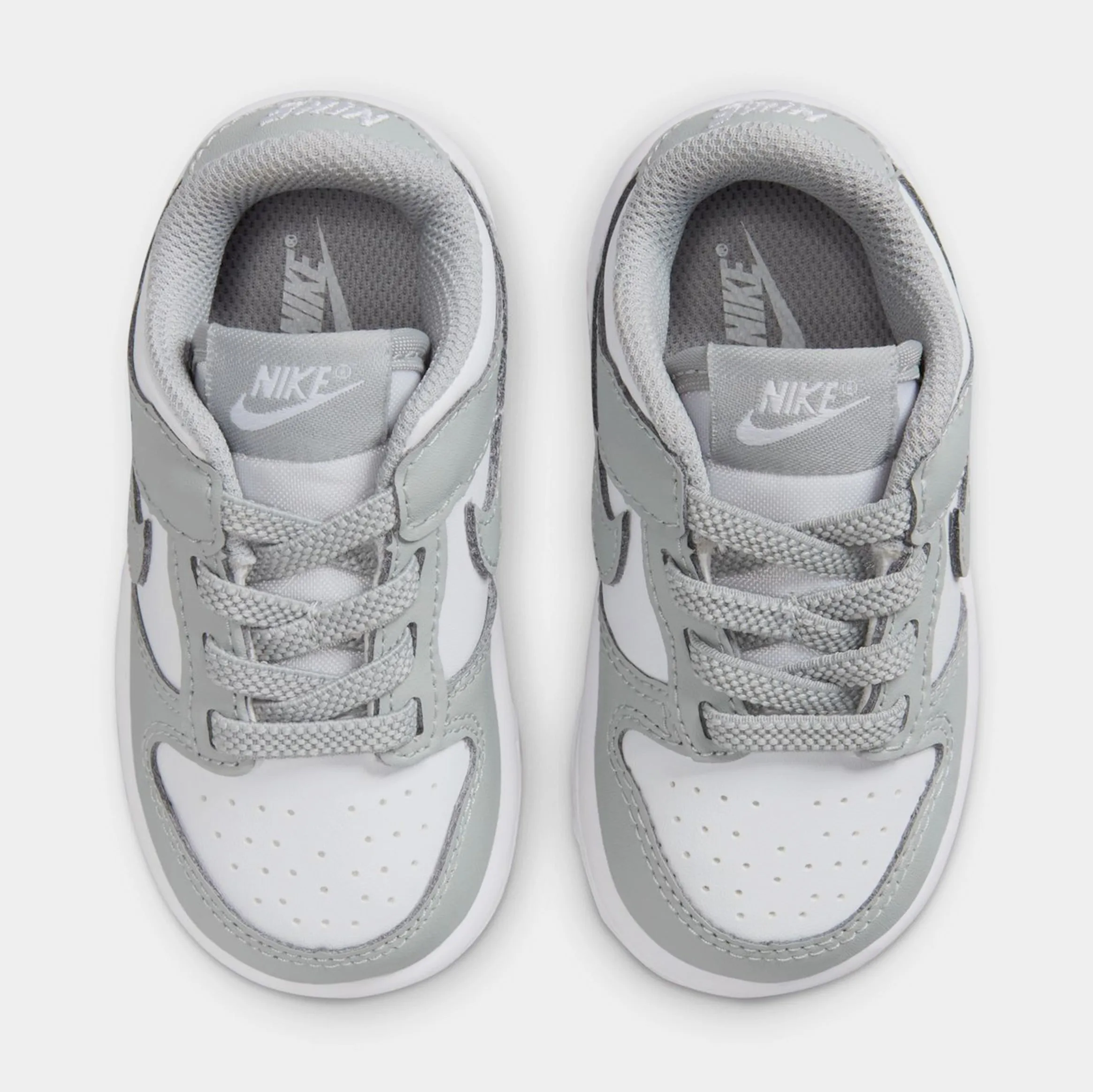 Dunk Low Infant Toddler Lifestyle Shoes (White/White/Light Smoke Grey) Dunk collection