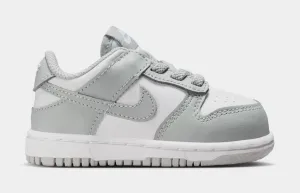 Dunk Low Infant Toddler Lifestyle Shoes (White/White/Light Smoke Grey) nike dunk classic design casual sneakers
