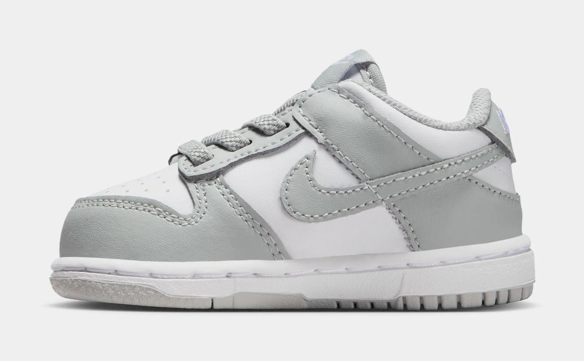 Dunk Low Infant Toddler Lifestyle Shoes (White/White/Light Smoke Grey) Dunk collection