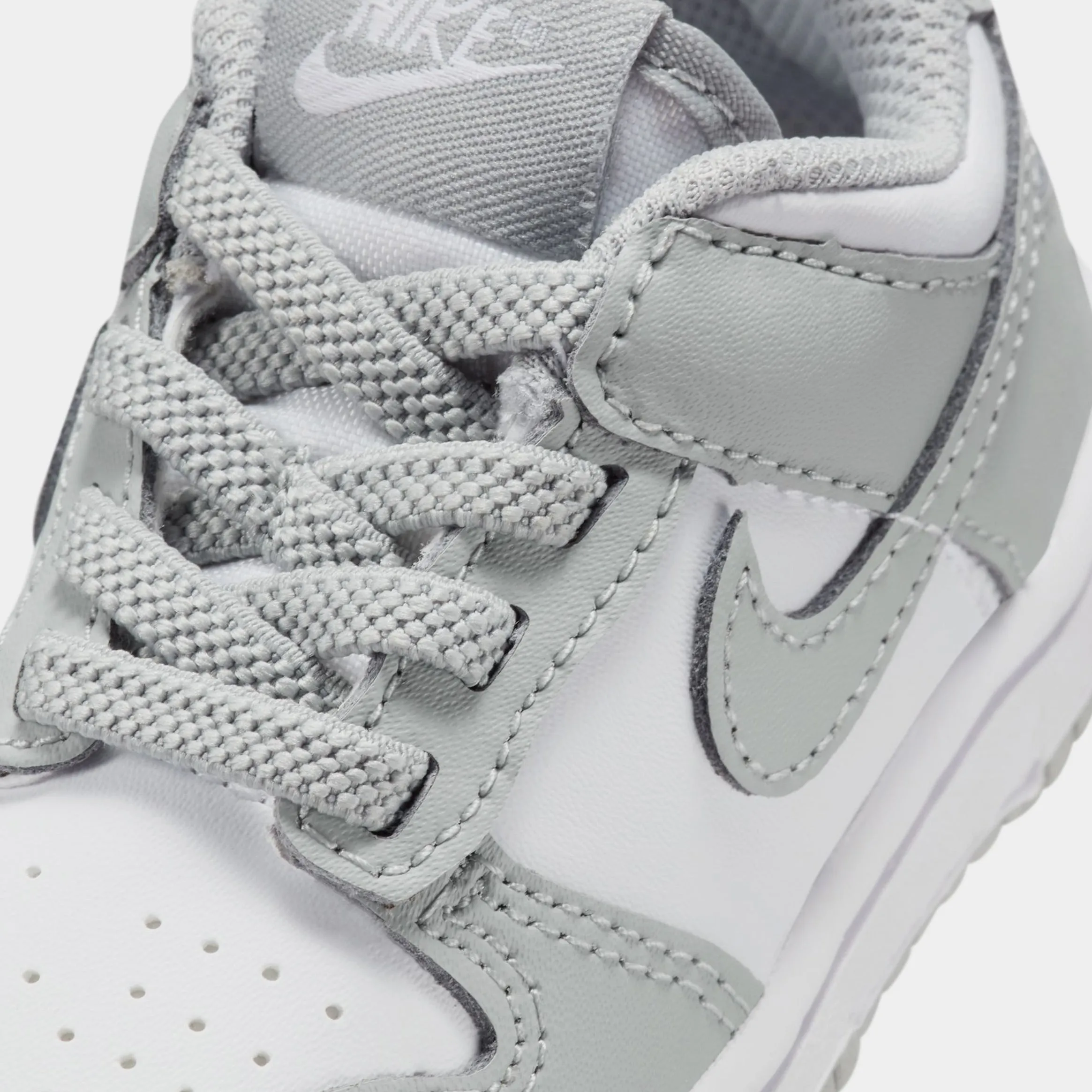 Dunk Low Infant Toddler Lifestyle Shoes (White/White/Light Smoke Grey) Dunk collection