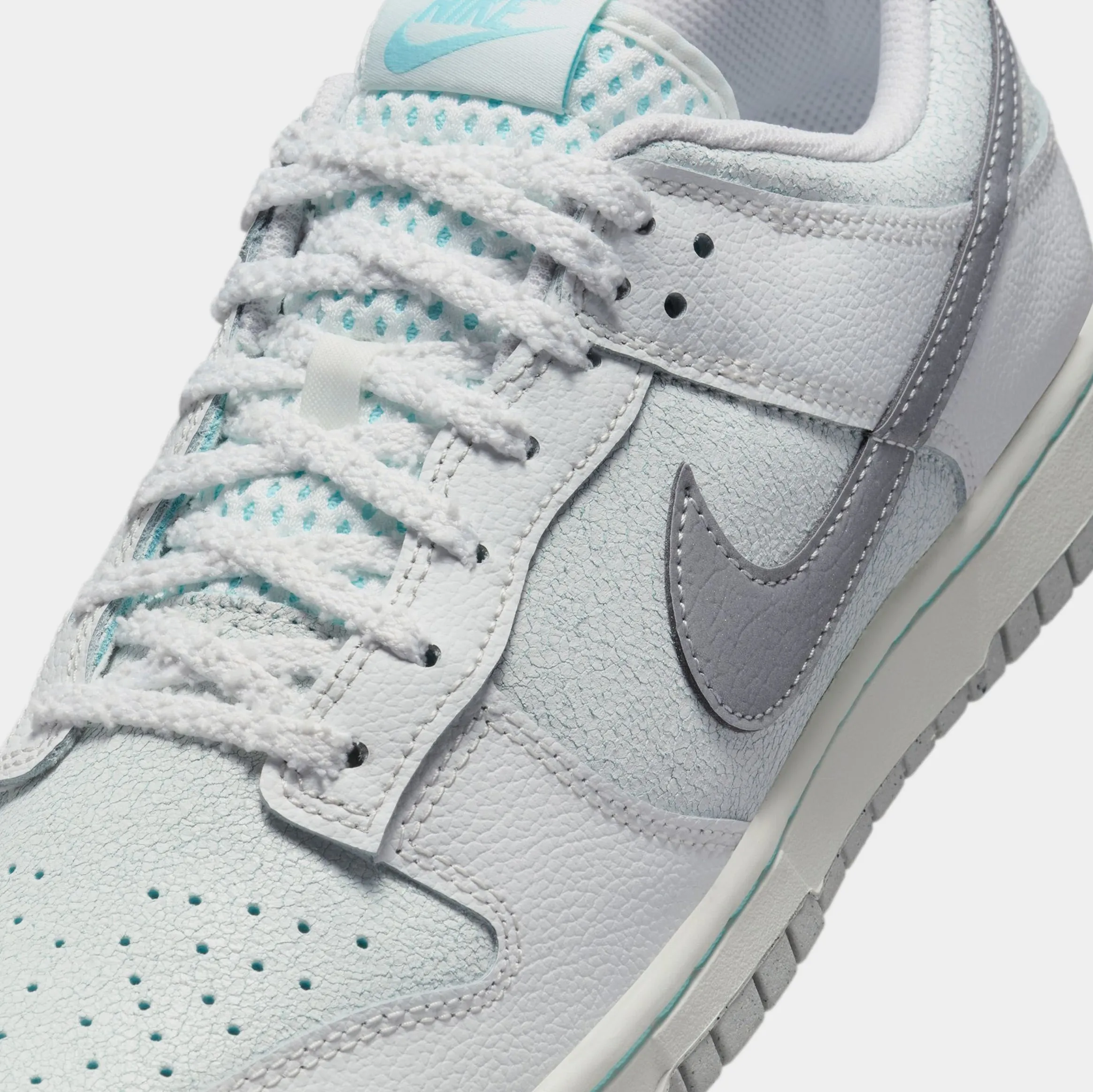 Dunk Low Mens Lifestyle Shoes (Summit White/Glacier Ice/Vast Grey/Metallic Silver) Dunk collection