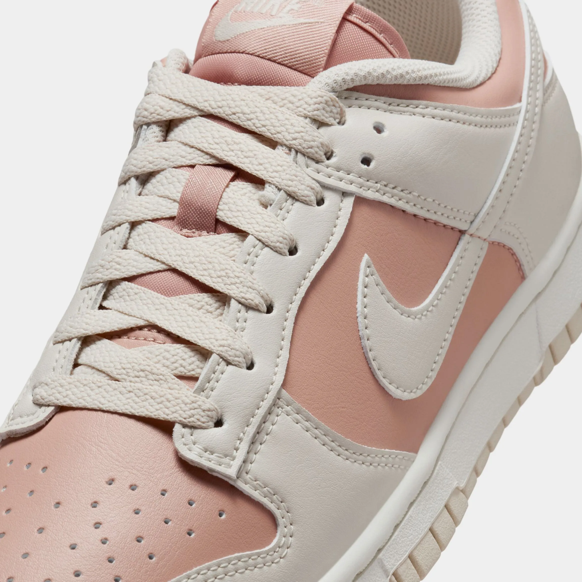 Dunk Low Womens Lifestyle Shoes (Particloe Pink/Light Orewood Brown) Dunk collection