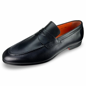 Edvin Dress Penny Loafer Santoni Italian formal shoes with elegance