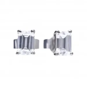 Emerald Cut Cubic Zirconia Studs Earrings E5782 Diamonfire Jewellery