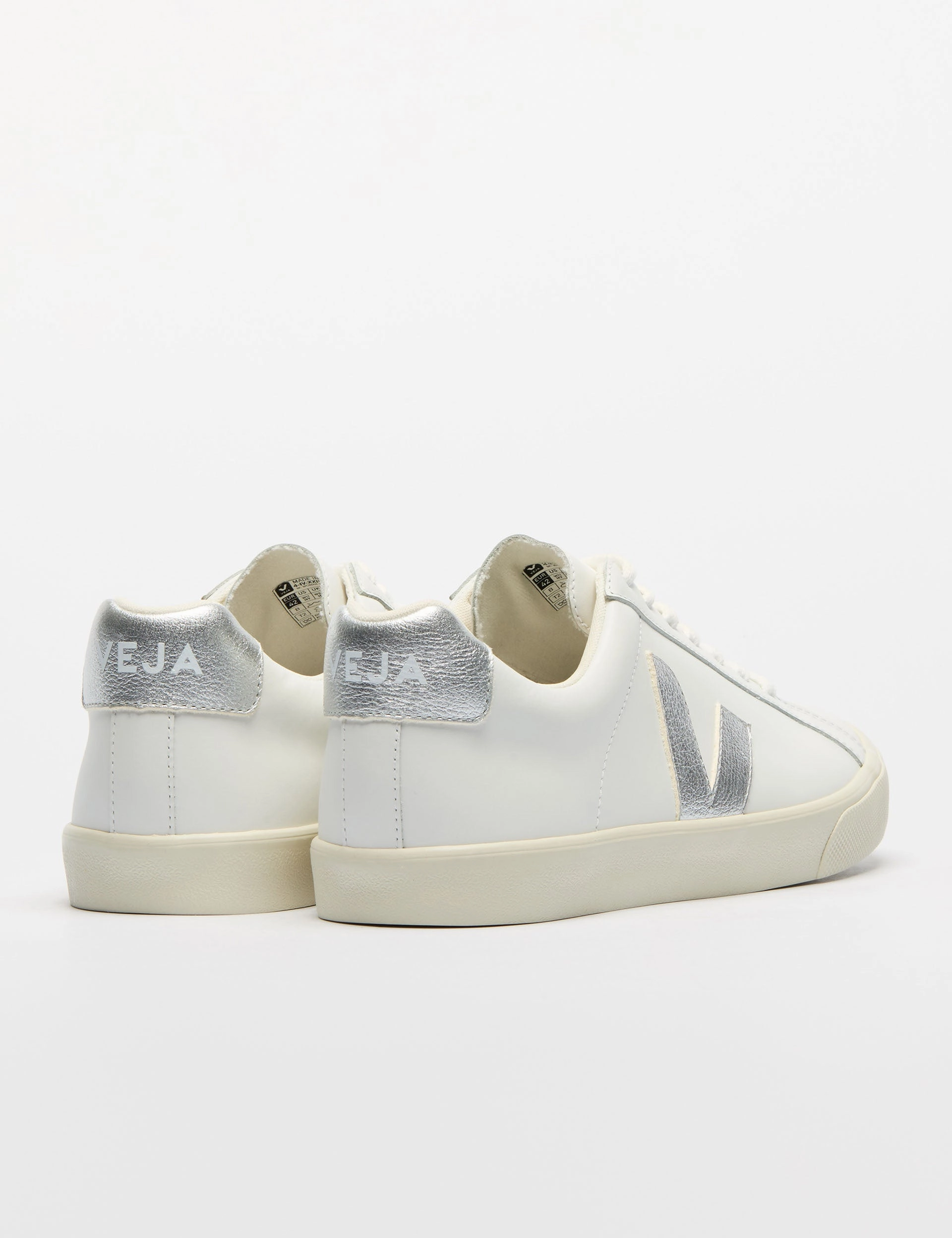 Esplar Leather - White Silver Veja women's trendy casual shoes