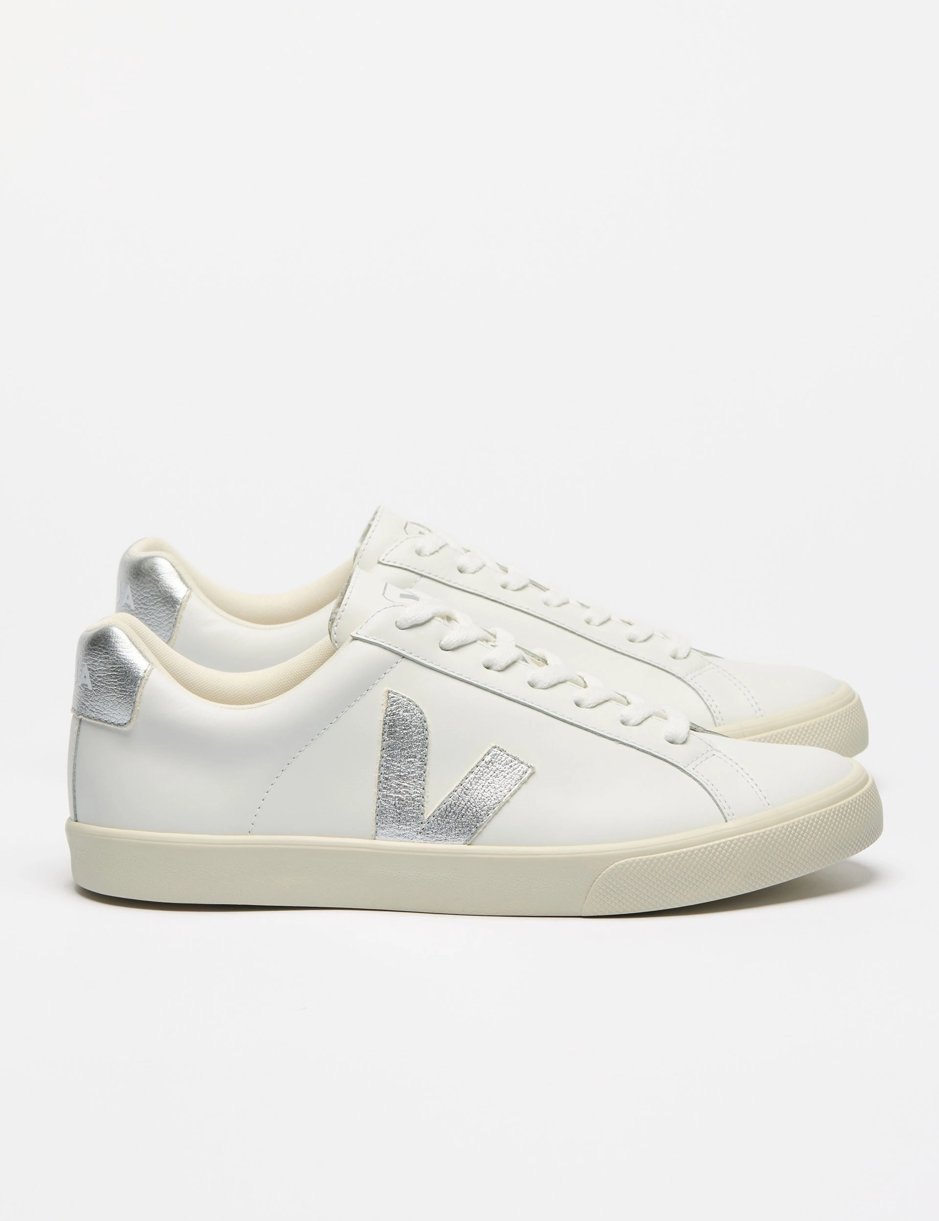 Esplar Leather - White Silver Veja women's trendy casual shoes