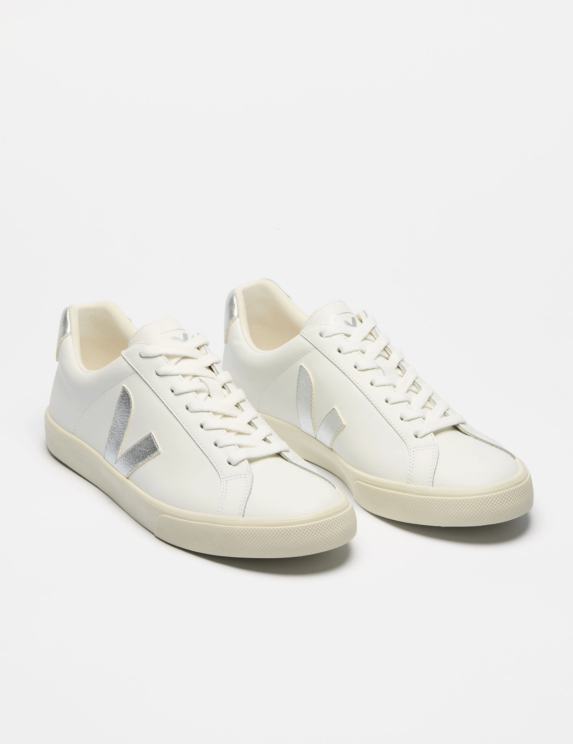 Esplar Leather - White Silver Veja women's trendy casual shoes