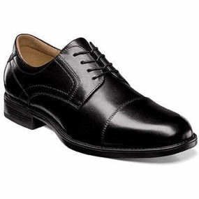 FLORSHEIM MIDTOWN CAP TOE OXFORD BLACK MEDIUM AND WIDE Florsheim dress shoes for men with timeless design