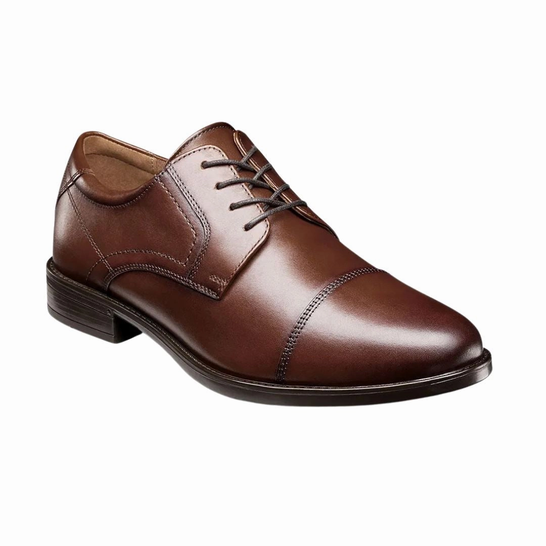 FLORSHEIM MIDTOWN CAP TOE OXFORD COGNAC MEDIUM AND WIDE Florsheim dress shoes for men with timeless design