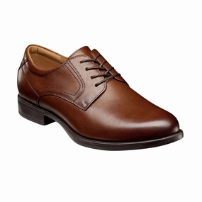 FLORSHEIM MIDTOWN PLAIN TOE OXFORD COGNAC MEDIUM AND WIDE Florsheim dress shoes for men with timeless design