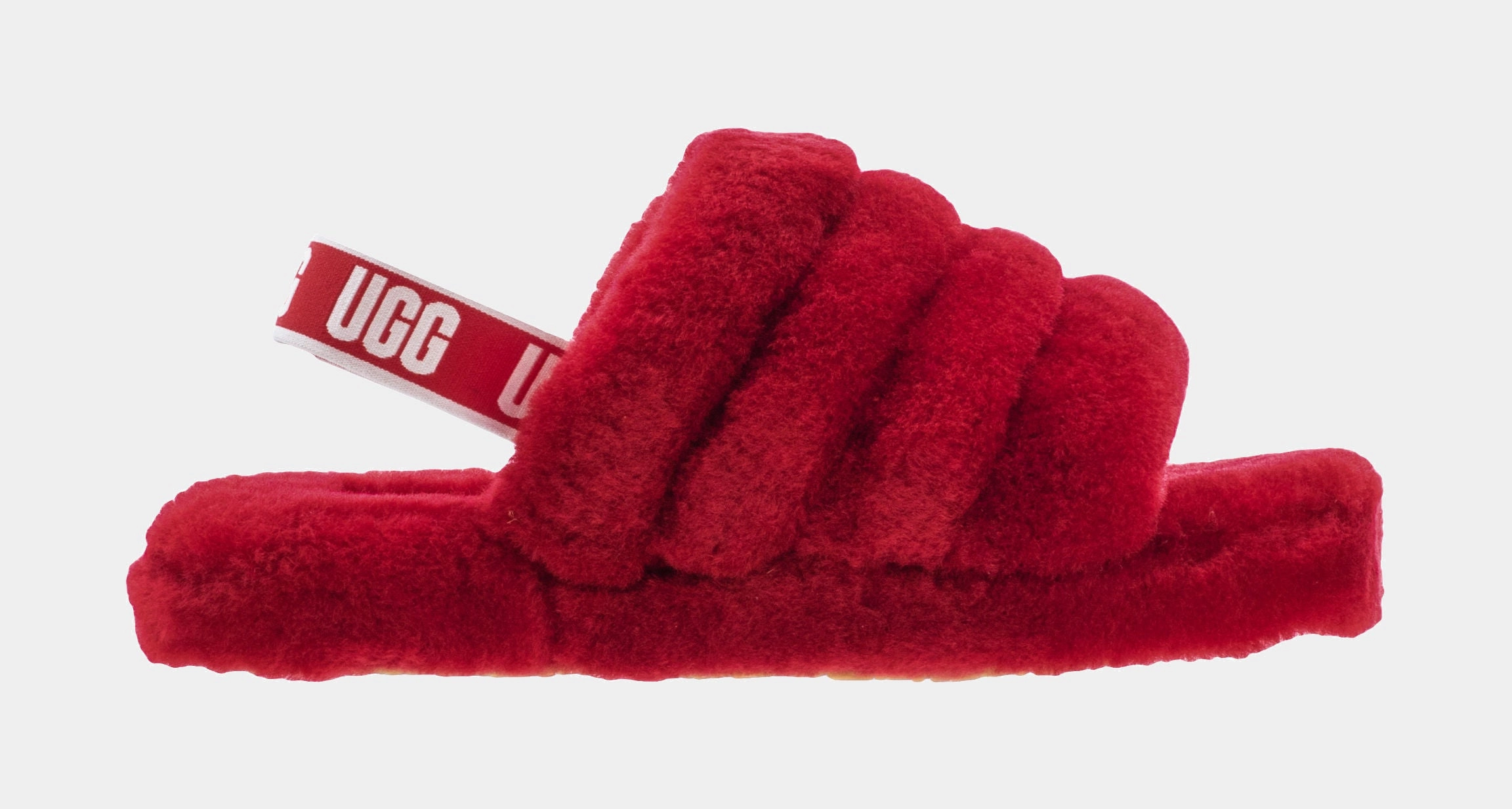 Fluff Yeah Grade School Slide on Sandals (Red) ugg classic tasman slippers warm and durable