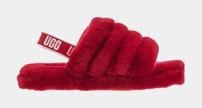 Fluff Yeah Grade School Slide on Sandals (Red) ugg classic tasman slippers warm and durable