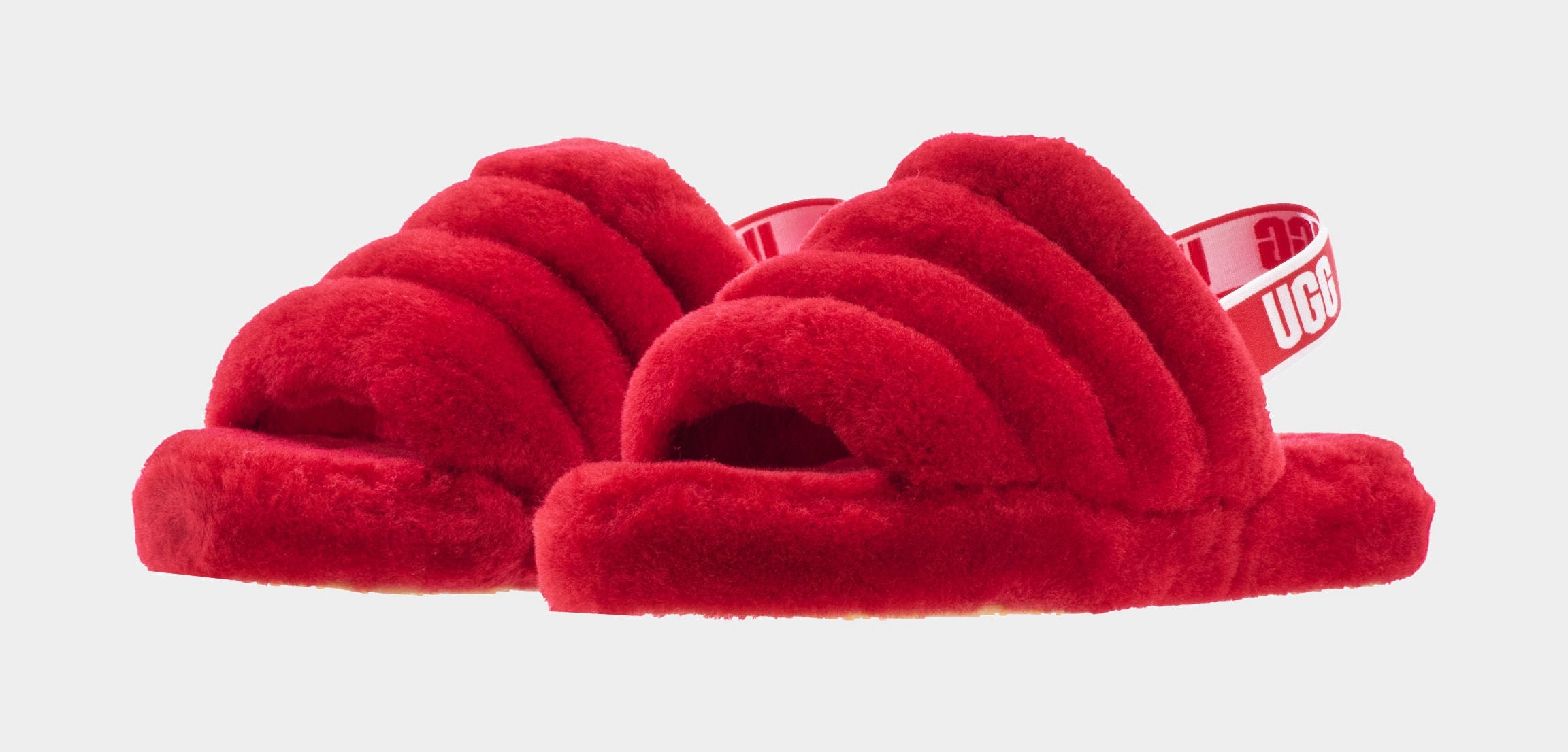 Fluff Yeah Grade School Slide on Sandals (Red) Ugg Mini Boot Styles