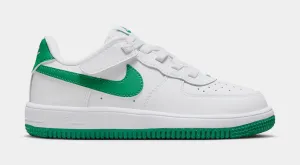 Force 1 Low EasyOn Preschool Basketball Shoes (White/Malachite) nike air force 1 timeless streetwear shoes