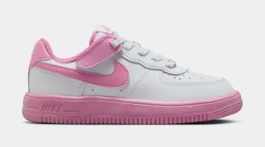 Force 1 Low EasyOn Preschool Lifestyle Shoes (White/Magic Flamingo) nike air force 1 timeless streetwear shoes