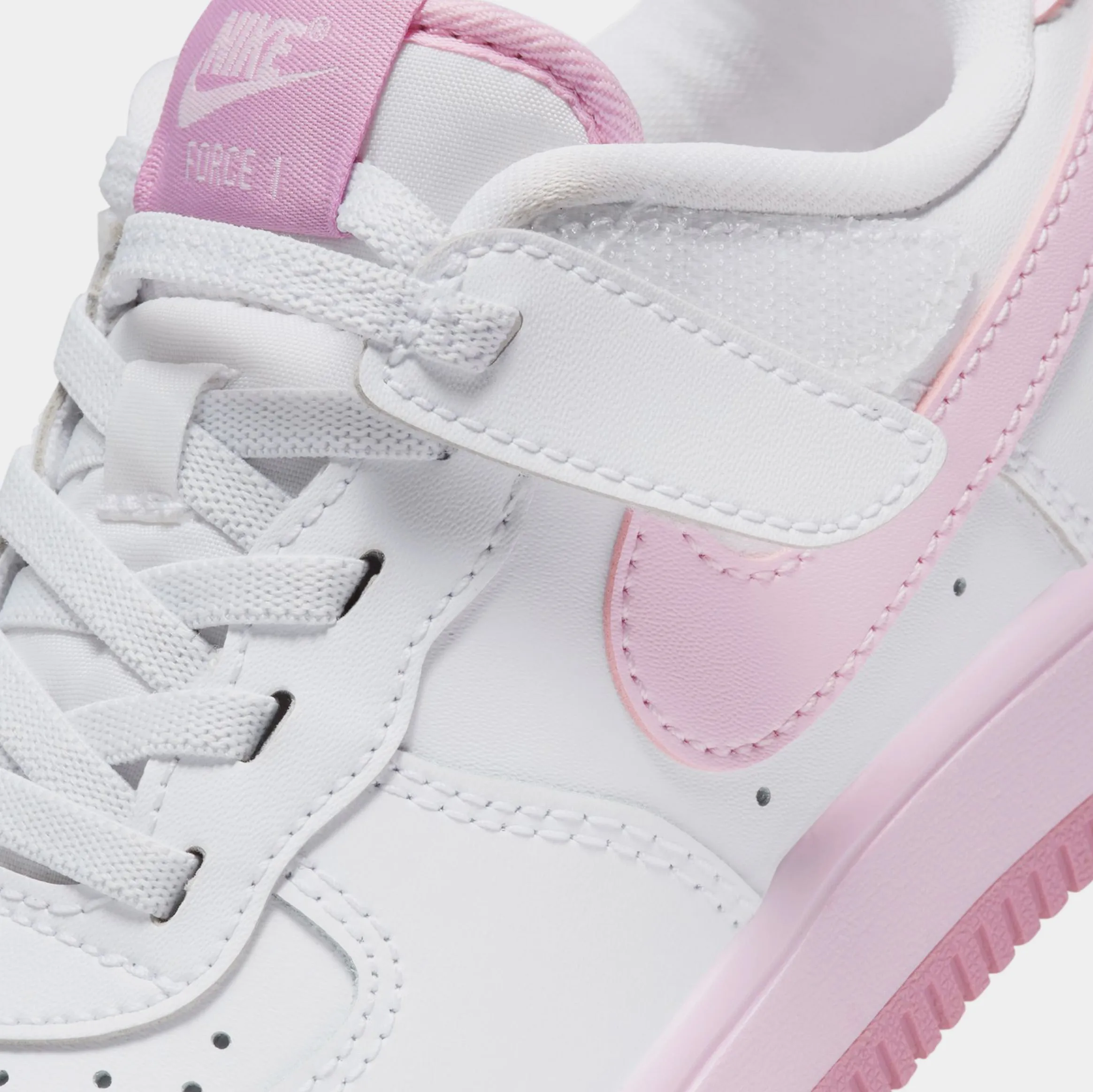 Force 1 Low EasyOn Preschool Lifestyle Shoes (White/Pink Foam/Elemental Pink) Nike Max 95 versions