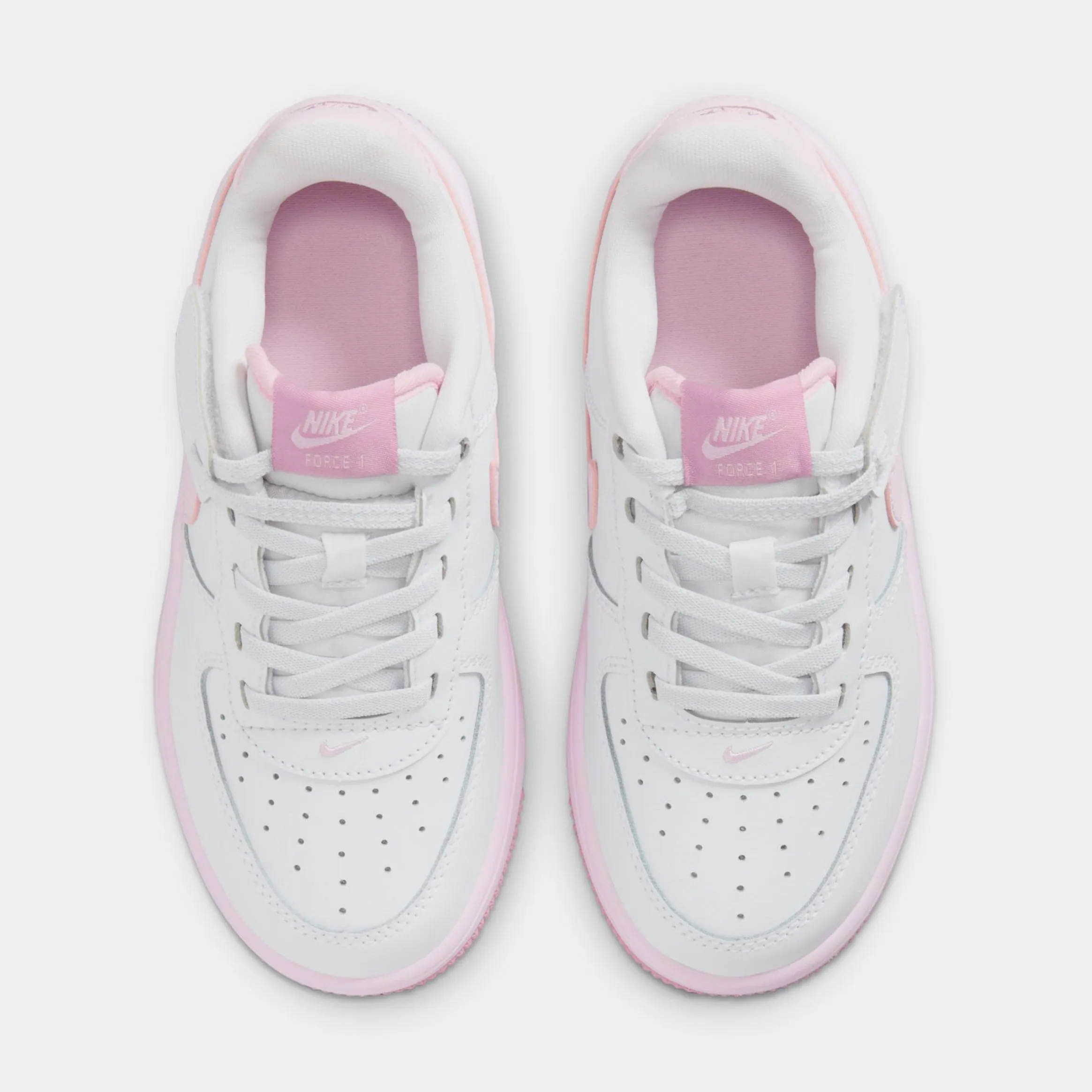 Force 1 Low EasyOn Preschool Lifestyle Shoes (White/Pink Foam/Elemental Pink) Nike Max 95 versions