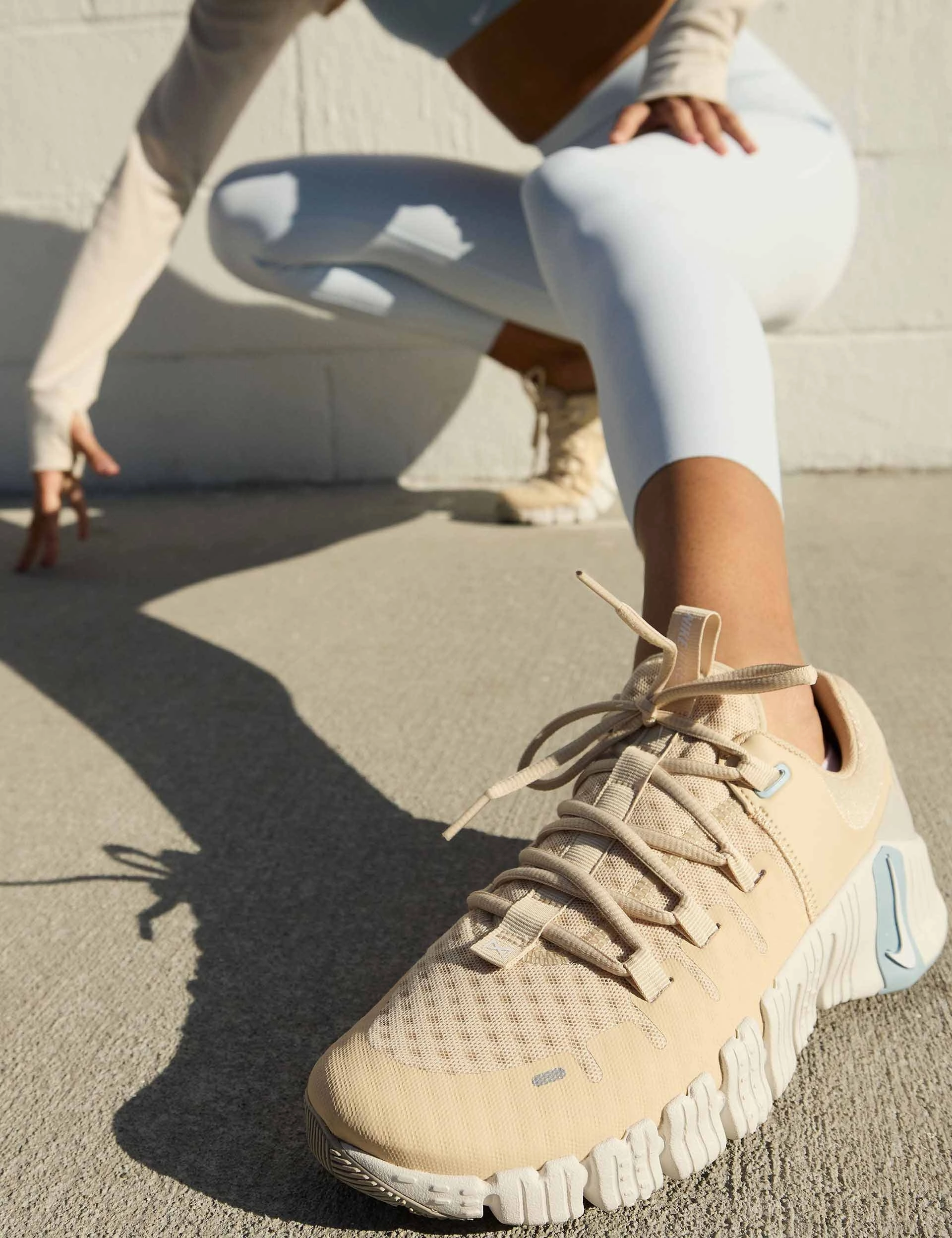 Free Metcon 5 Shoes - Sanddrift/White/Phantom/Light Iron Ore Nike women's stylish athletic footwear