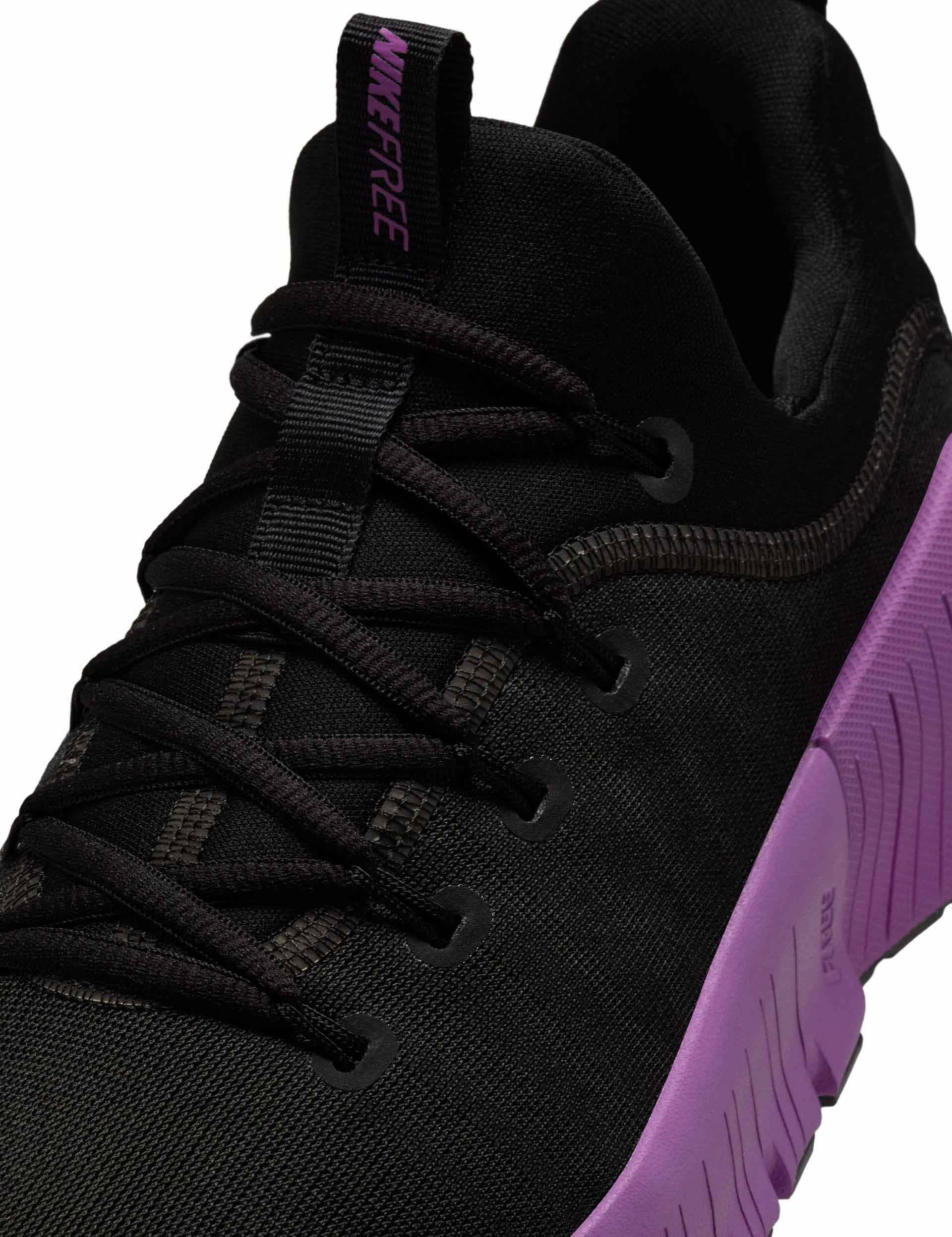 Free Metcon 6 Shoes - Black/Vivid Purple Nike women's stylish athletic footwear