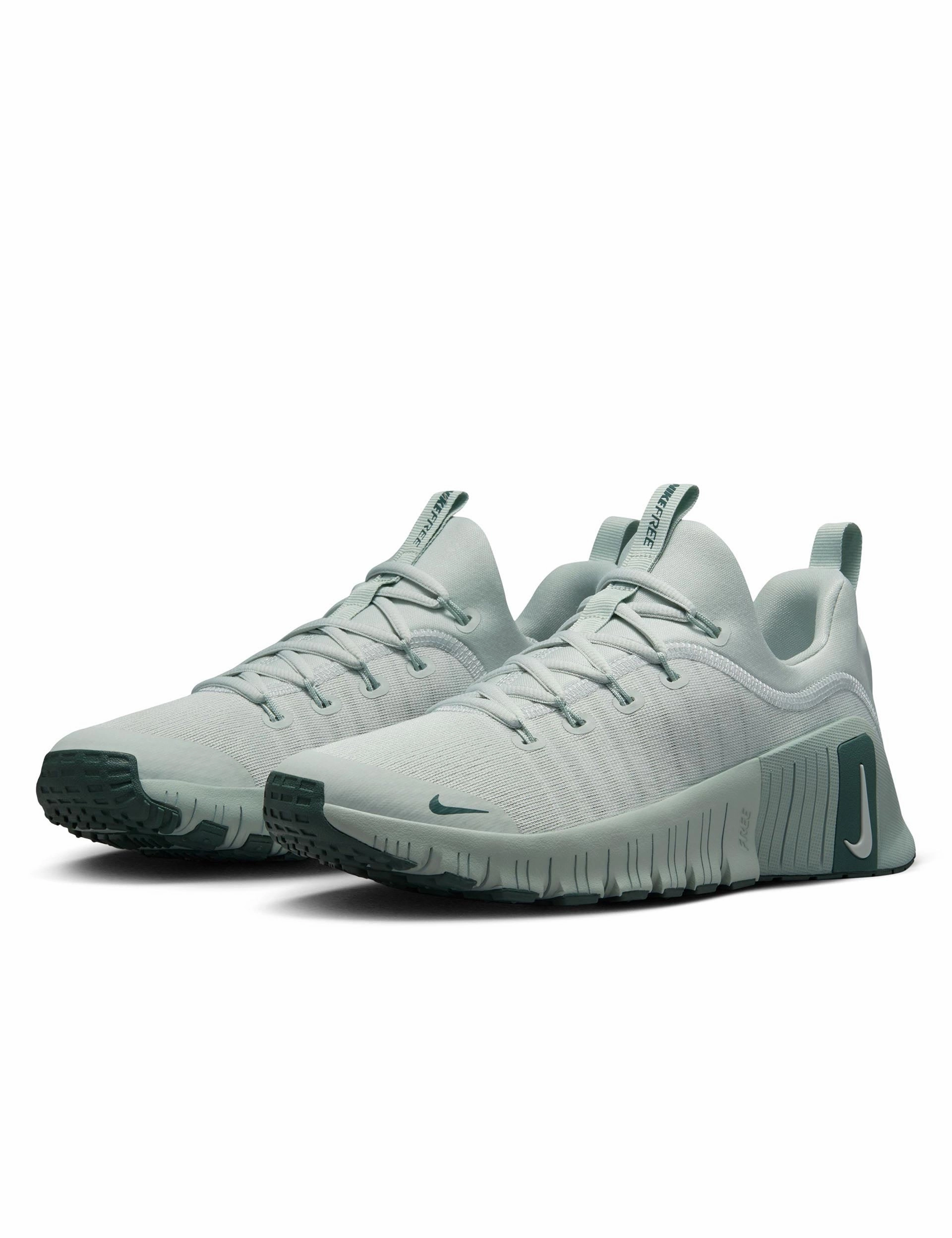 Free Metcon 6 Shoes - Light Silver/Vintage Green/Jade Horizon Nike women's stylish athletic footwear