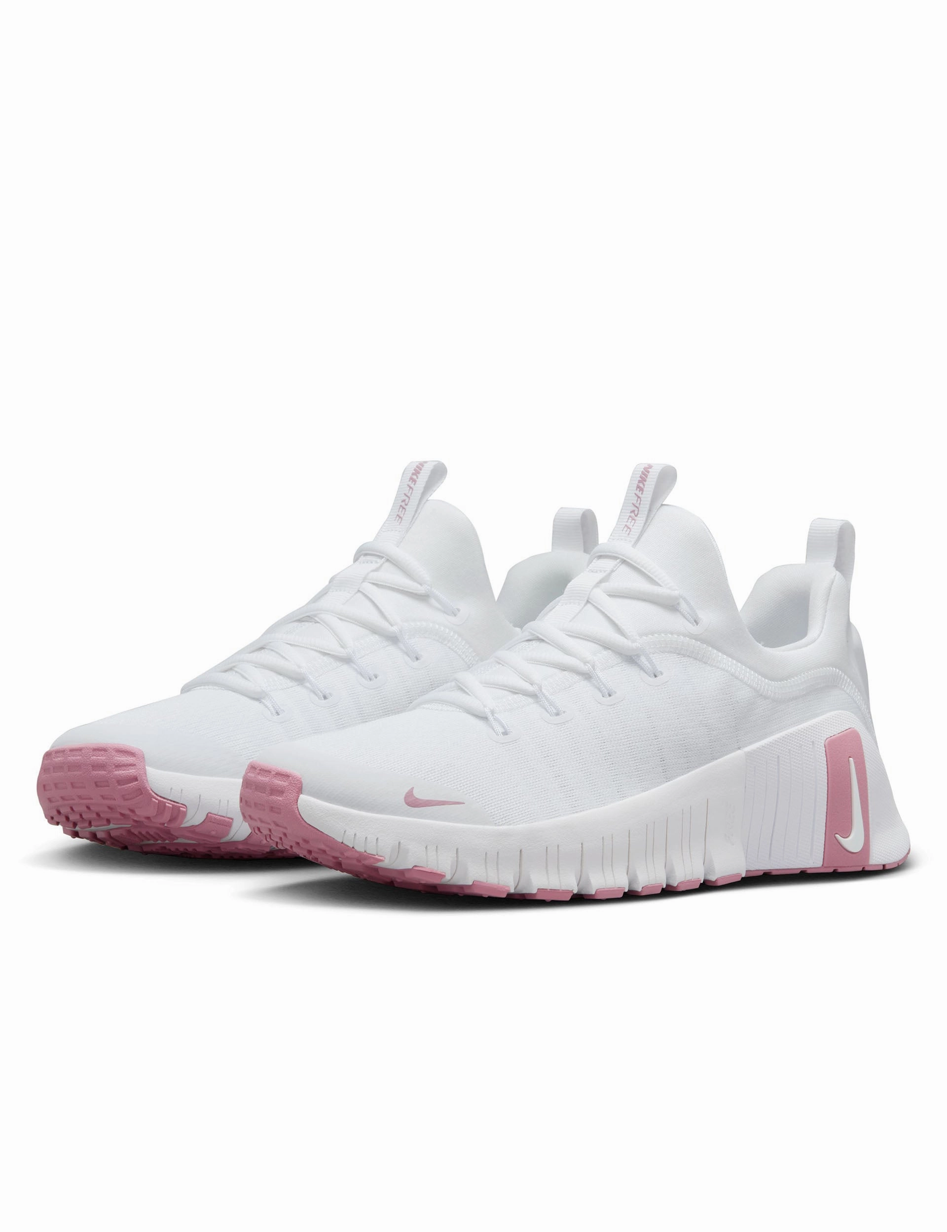 Free Metcon 6 Shoes - White/Elemental Pink Nike women's stylish athletic footwear
