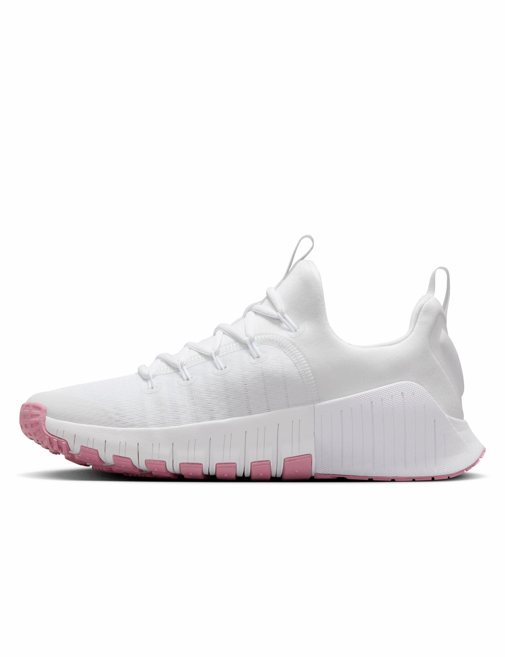 Free Metcon 6 Shoes - White/Elemental Pink Nike women's stylish athletic footwear
