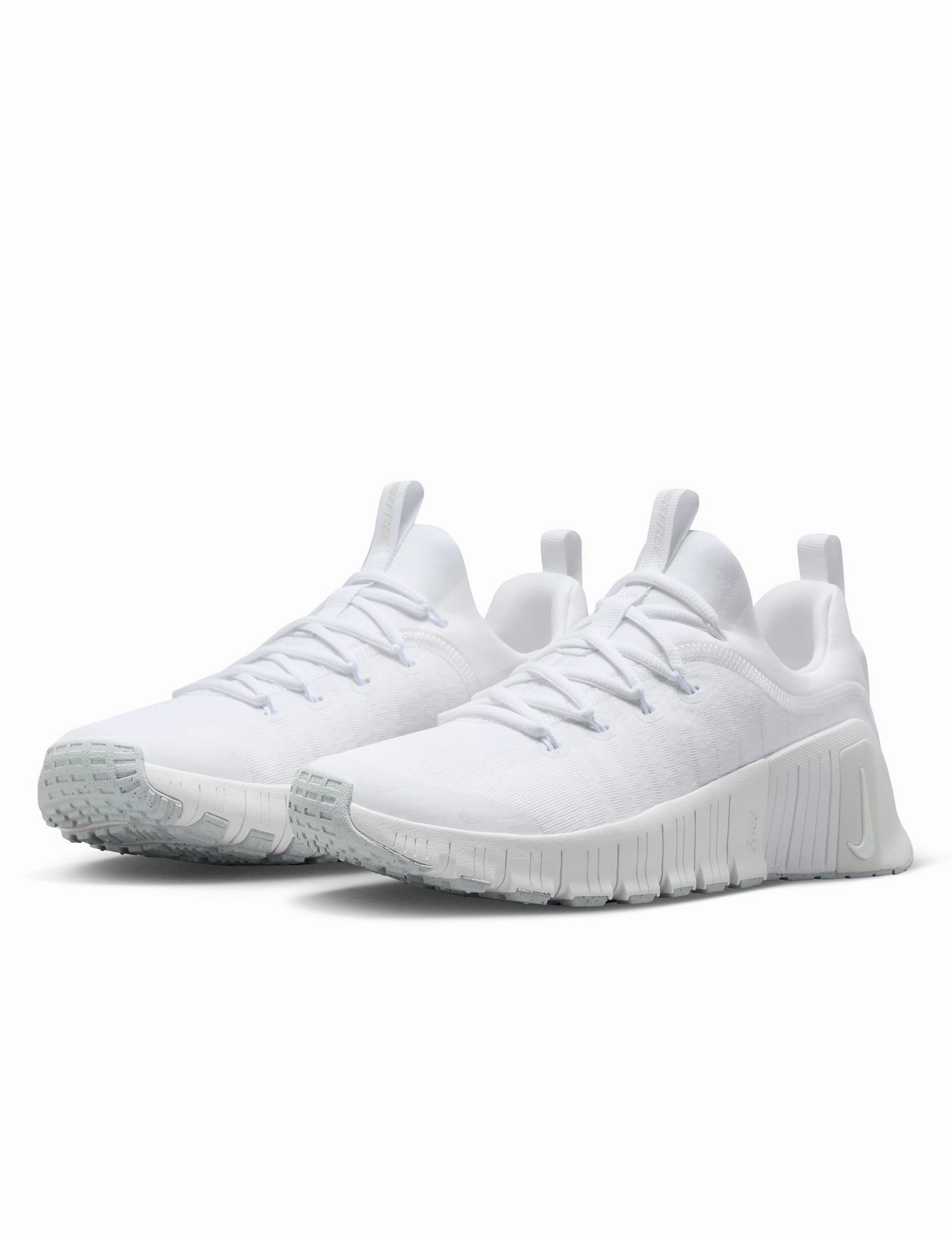 Free Metcon 6 Shoes - White/Platinum Tint Nike women's stylish athletic footwear